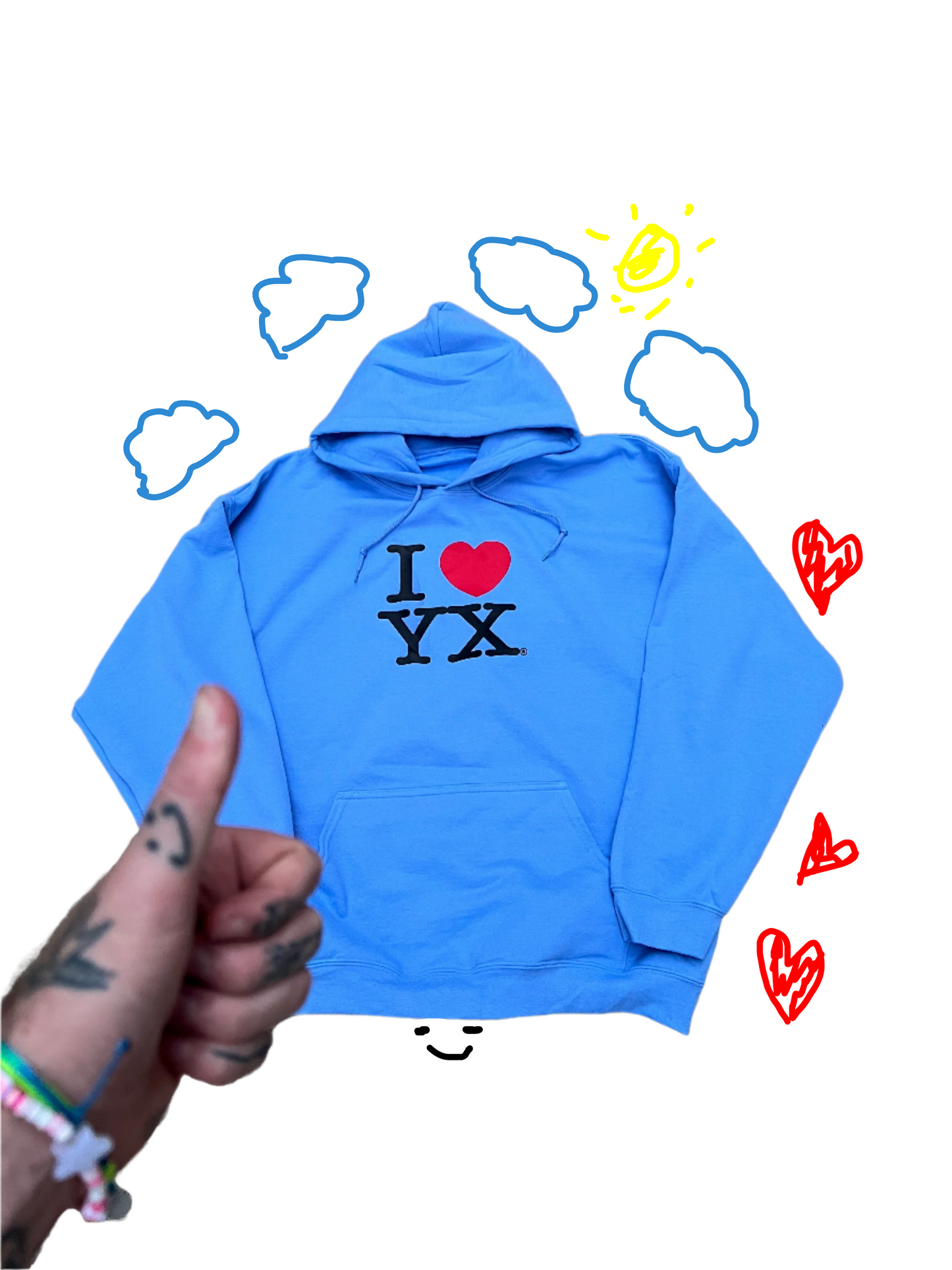 i <3 yx hoodie (hand not included)