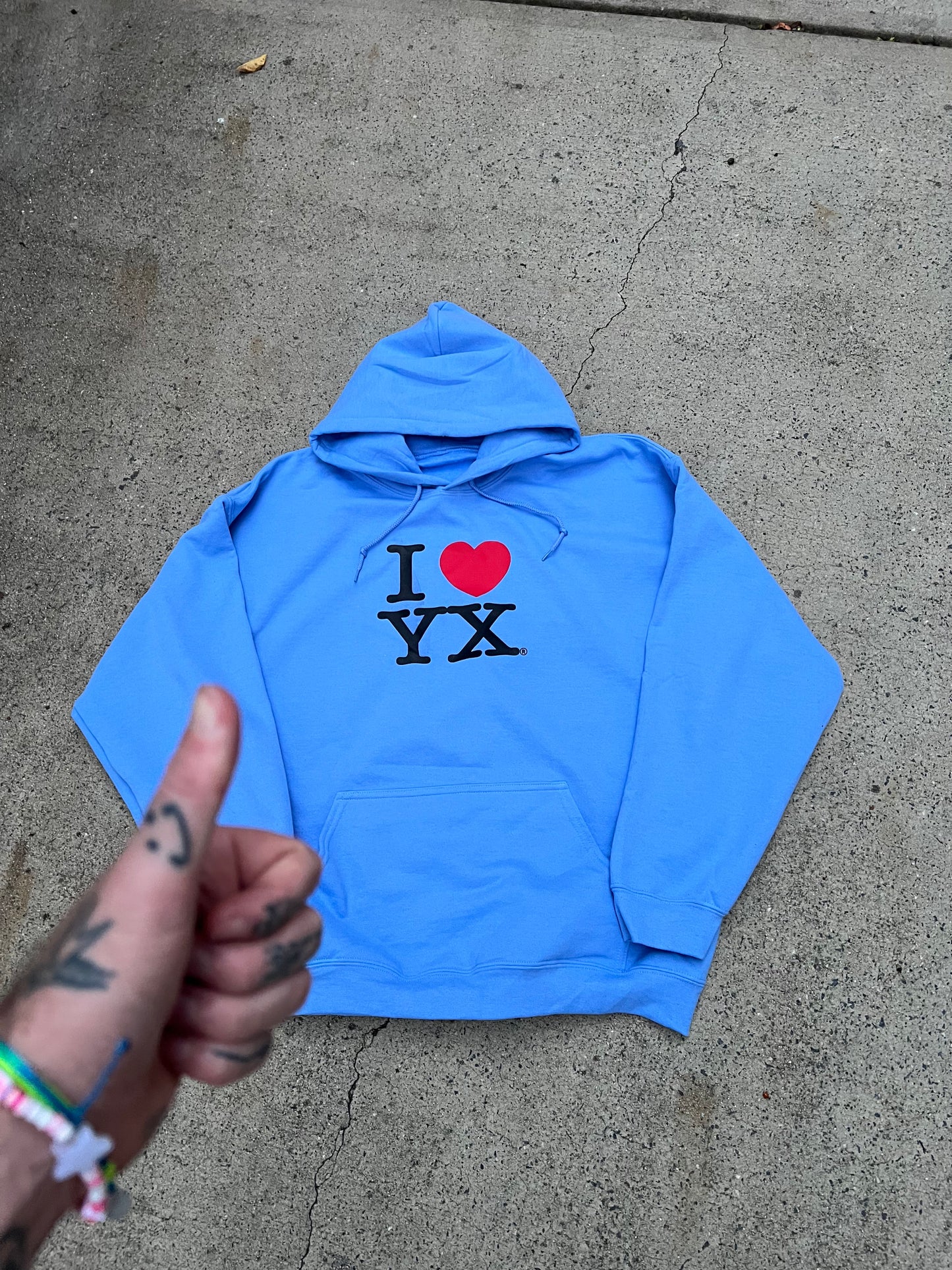 i <3 yx hoodie (hand not included)